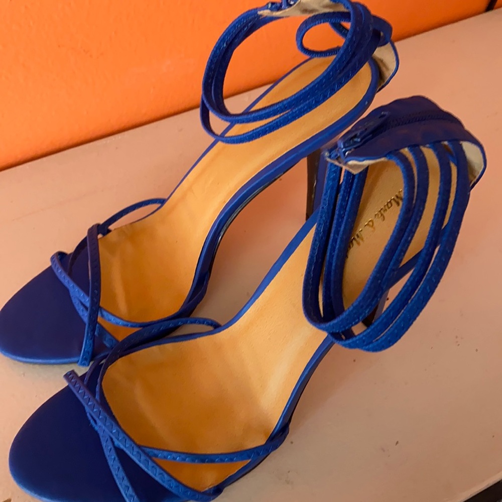 Royal blue ankle strap  heels